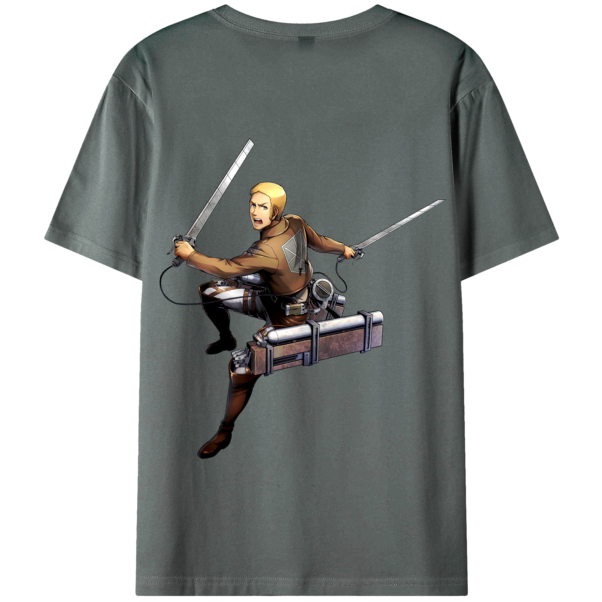 （画像用） 進撃の巨人 ライナー・ブラウン Attack on Titan Reiner Braun 綿100％半袖Tシャツ（背面プリント）